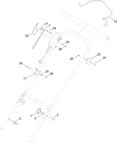 Handle Assembly Diagram and Parts List for 38381 318000001 - 318999999 Lawn Boy Snow Blower